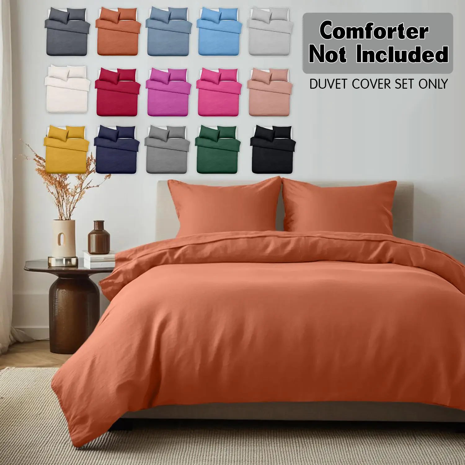 Imperial Homeware 3-Piece Luxury Dyed Duvet Cover Set – Ultra-Soft Brushed Microfiber Bedding, Includes 1 Duvet Cover and 2 Pillow Shams, Comfortably