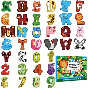 Large Size Magnetic Letters and Numbers Animal Cute Fridge Magnets ABC Alphabet Magnets for Toddlers 1-3 Refrigerator Magnets for Kids Preschool Spelling and Learning