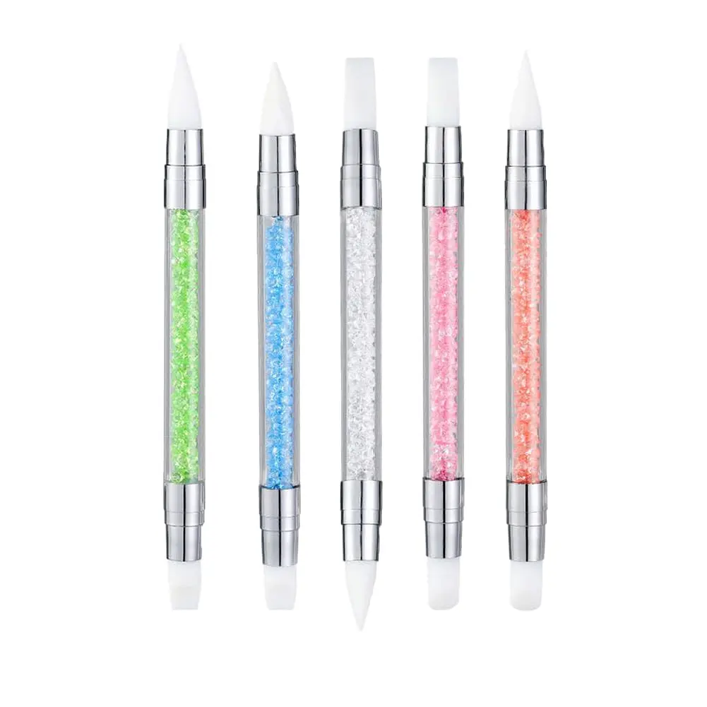 5pcs Dual-Tipped Silicone Nail Sculpture Pen - Acrylic Pen & Brushes for Resin, Foil Carving, Nail Design Drawing Effects (Beauty & Personal Care Manicure Pedicure Tool), Five Pieces
