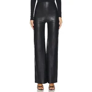 Commando Faux Leather Wide Leg Pant in Black