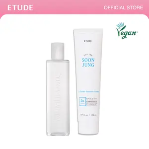 [ETUDE Official] Soonjung Best Skincare Set | pH5.5 Relief Toner 11.8 fl oz (350ml)+2x Barrier Intensive Cream 5.07 fl oz (150ml) | Panthenol, Madecassoside | Soothes dry skin