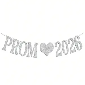 Prom 2026 Banner, 2026 Prom Night Bunting Decorations, Class of 2026 Graduation Party Decorations, College High School Grad Party Supplies