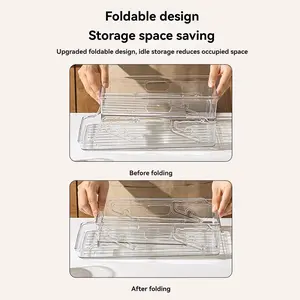 Soda Organizer Can for Refrigerator with Lids, 1/2 Tier Stackable Drink Dispenser, Clear Plastic Beverage Bins Holder Suitable for Storage Cabinet and Pantry Clear