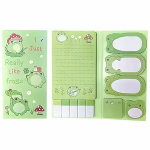 Fun Frog Sticky Notes Set, 550 Pieces, Cute Cartoon Frogs Self-Adhesive Stickers, Sticker Sheets, Animal Divider Labels, Perfect for Home and Office Use