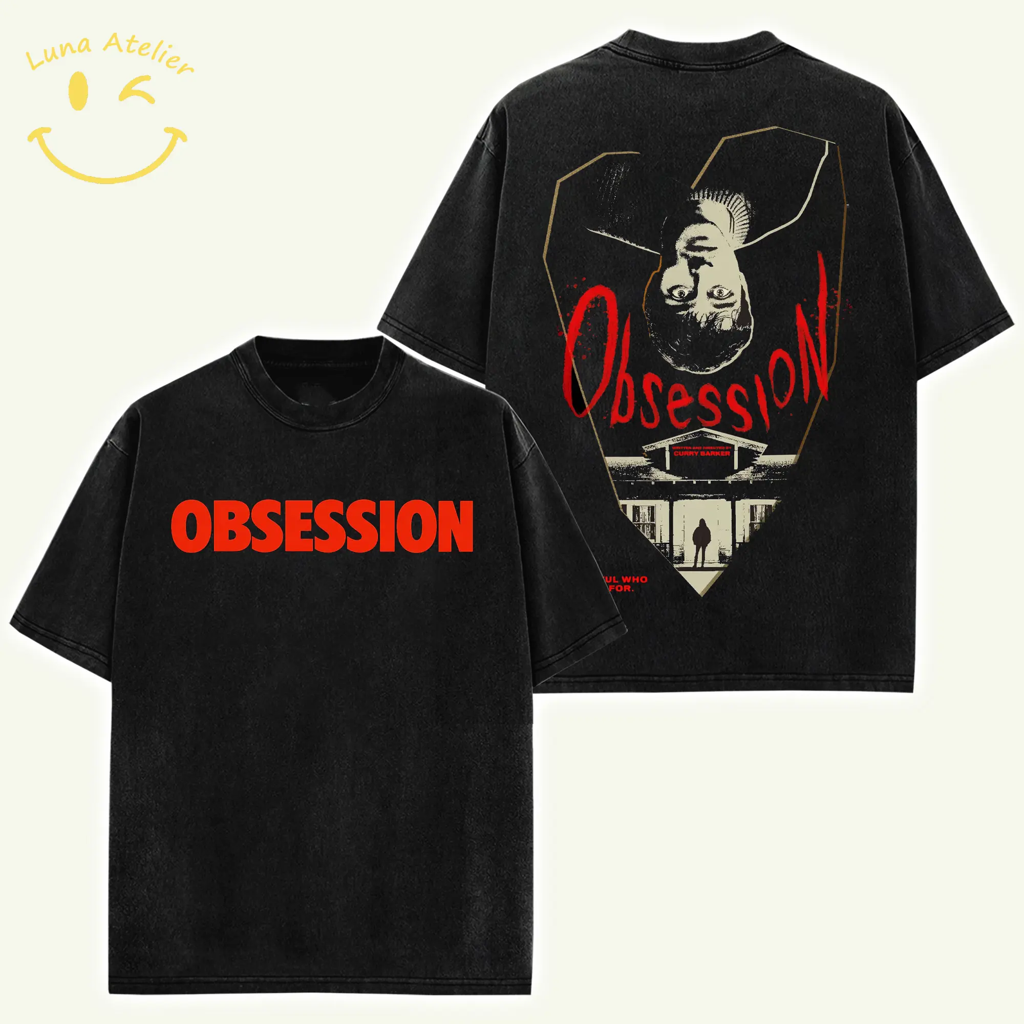 Vintage Obsession 2026 2 Sided Shirt Horror Movie Graphic High-Quality Unisex Cotton Shirt Nikki Obsession Shirt - Red Neon Horror Movie Aesthetic T-shirt Gothic Horror Tee Vintage Thriller T-Shirt Horror Movie Graphic Fan T-Shirt