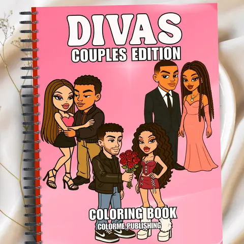 Divas Couples Edition Fashion Coloring Book: 30 Coloring Pages, Dolls - Spiral Edition Physical Book