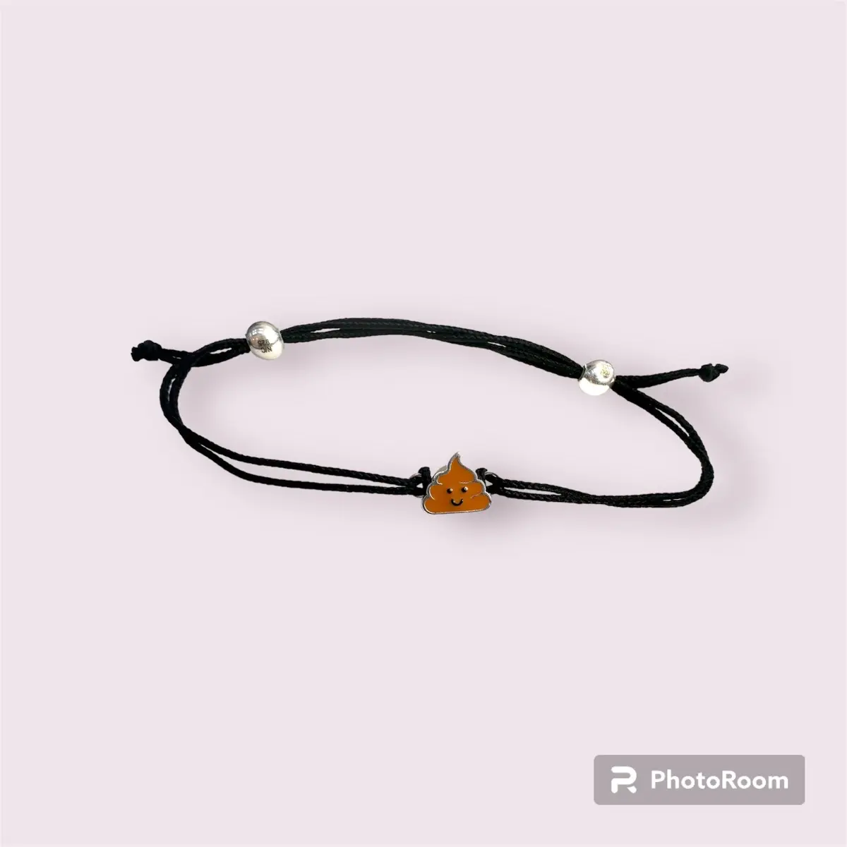 Charm Popz Chocolate Ice Cream adjustable & interchangeable black cord bracelet