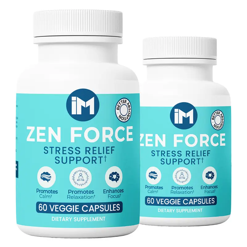 IM Zen Force - 2 Bottles | Calm, Relaxation & Focus Support | Organic Ashwagandha & Black Pepper Extract | 60 Veggie Capsules | Natural Daily Wellness Supplement (Copy)