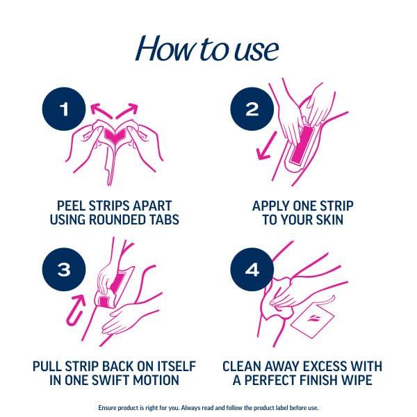 Veet Ready-to-Use Dermatologically Tested 2-sided 20 Strips Hair Remover Wax Strip Kit for Legs & Body Waxing Set