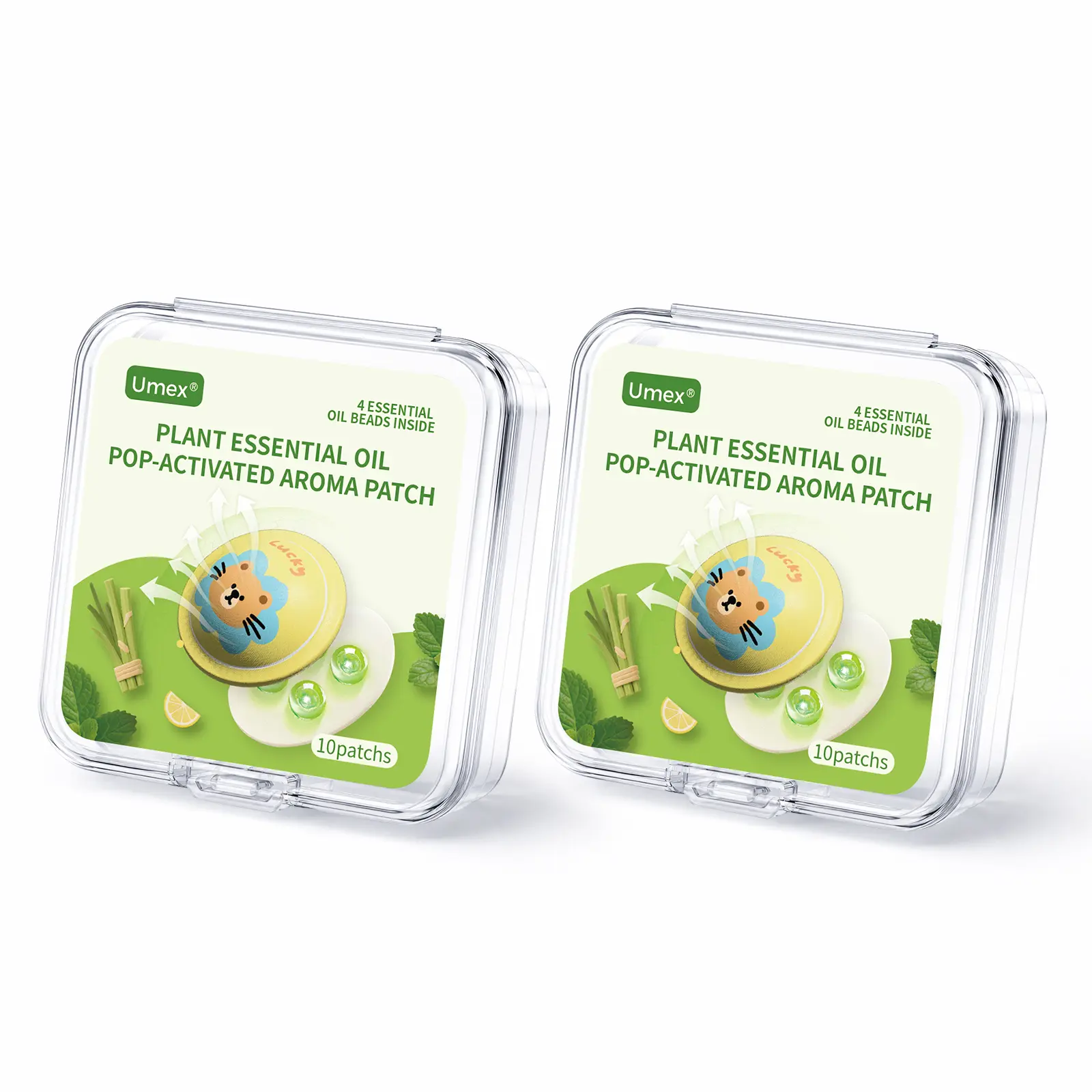2-Pack Portable Aromatherapy Plant Essential Oil Patches - Cartoon Fragrance Stickers with Aroma Beads, Wearable Adhesive Aromatic Scents for Travel, Outdoor Use (Lavender, Cedarwood)