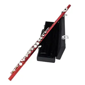 Lade16 Holes Flute C Key Colorful Closed Hole Nickel-Plated Brass Flute with Leather Case, Multiple Colors Available, Safe No Mouth Injury