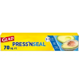 Glad Press'N Seal Plastic Wrap for Food, Griptex Technology, 70 Square Foot Roll (Pack of 1)