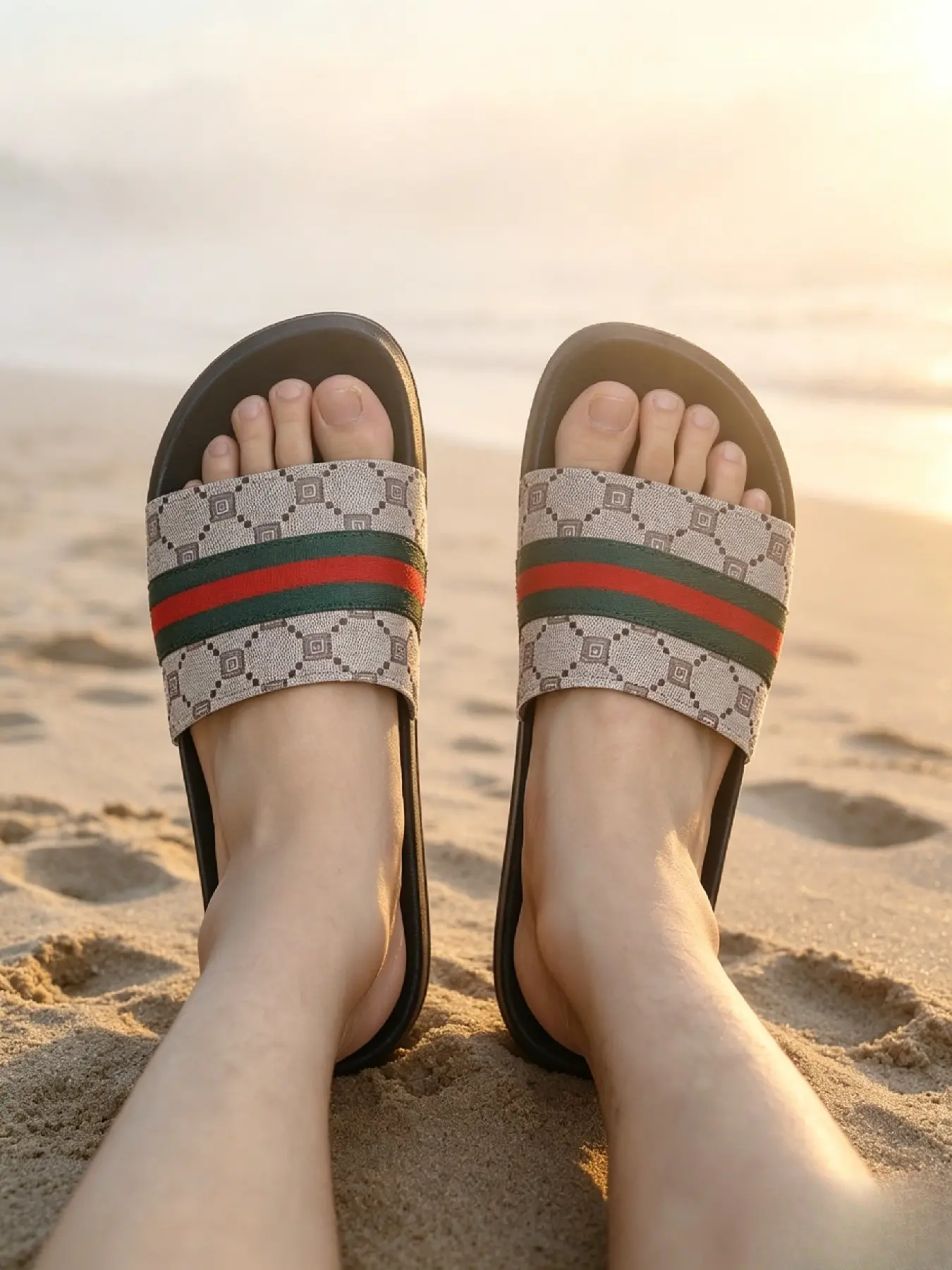 Couple Striped Plain Slippers, Summer New Colorblock One-Strap, Unisex Breathable Anti-Slip Thick Sole, Comfortable Casual Shoes, Outdoor Summer Slippers, House Slides