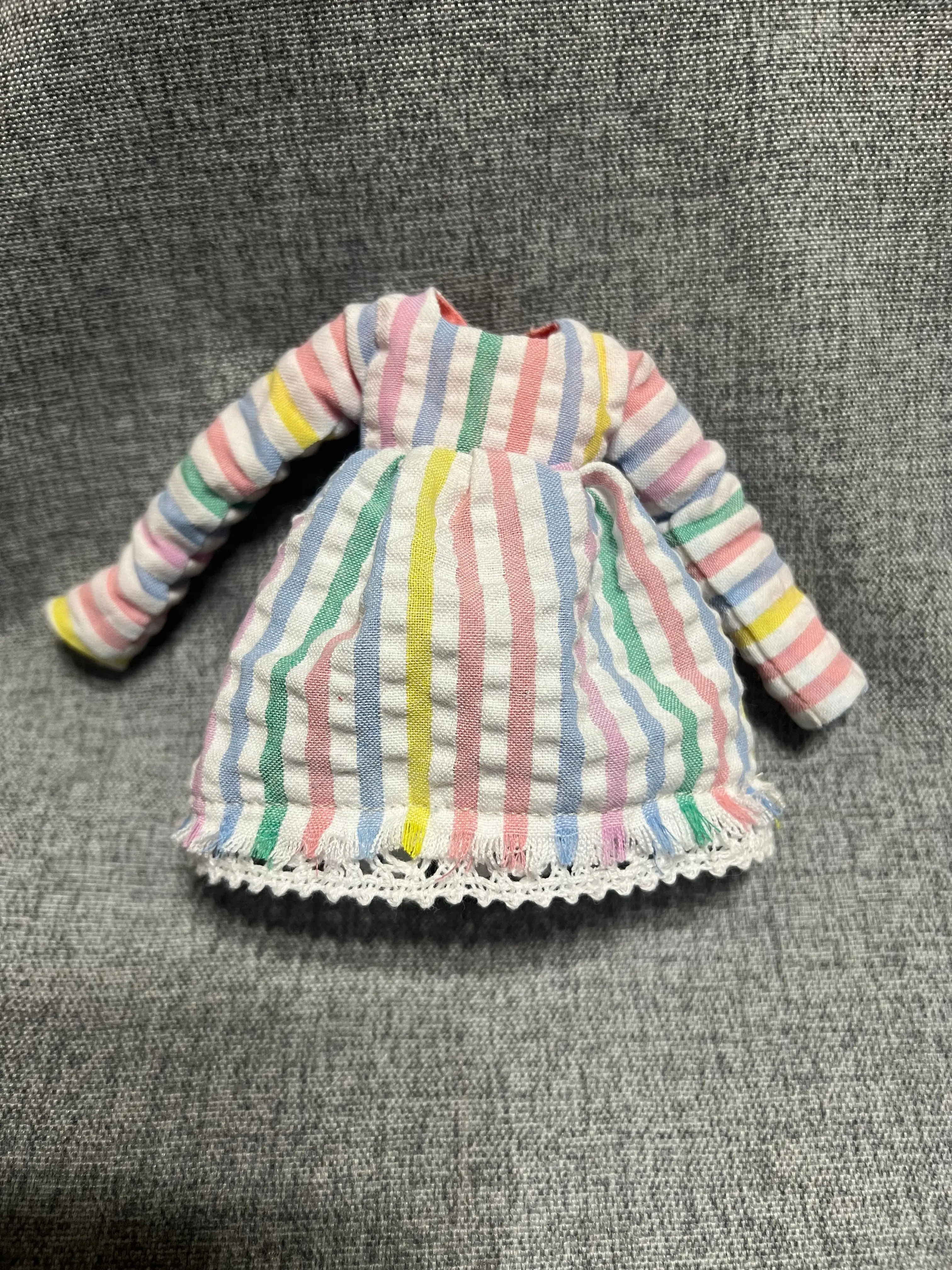 Pastel Rainbow Stripe Dress - fits BJD 1/6 Scale Fashion Doll
