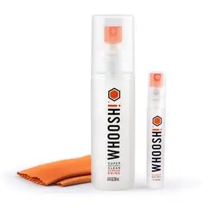 Whoosh 31100BMLSSR Duo 100ml Desk Bottle And 8ml Pocket Bottle With Cloth