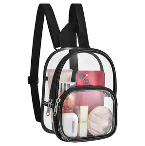 Clear Mini Backpack Stadium Approved, Size 7.5"x2.8"x9" for Girls, for Concert, Festival, Sport Events&Daily Use