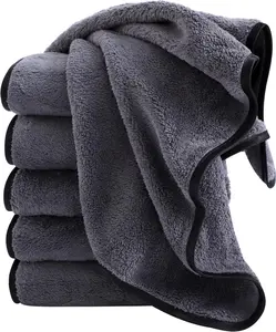 Pack of 5 Microfiber Cleaning Cloths for Bathroom, 40x60cm Ultra-Thick Cars Drying Towel Microfiber Cloth for Car, Home Polishing Washing and Detailing