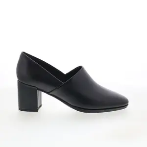 Clarks Freva 55 Lily 26172053 Womens Black Leather Slip On Pumps Heels Shoes