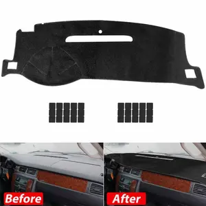 Custom Dash Cover Mat for 2007-2014 Chevrolet Tahoe Suburban Silverado GMC Yukon Sierra, UV Block Dashboard Protection Pad Anti-Slip Dustproof Interior Dash Liner Black