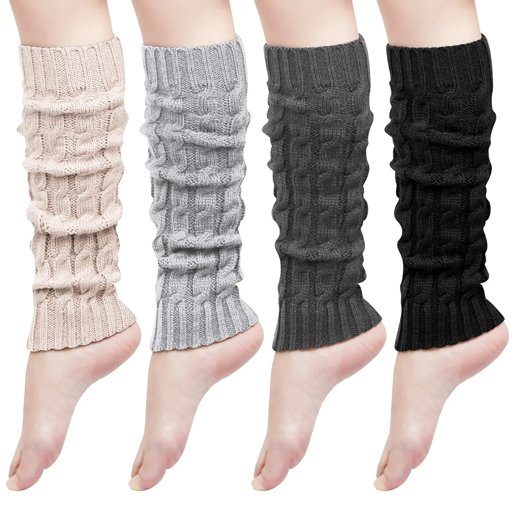 Womens Leg Warmers Winter Warm Knit Long Boot Socks Slouch Knee High 80s for Party Fabric Fashion
