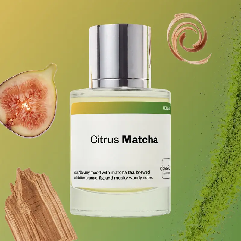 Citrus Matcha, Dossier, Unisex Perfume, Eau de Parfum, 50ml, Bitter Orange, Bergamot, Matcha Tea, Fig, Vetiver, Cedarwood, Musk