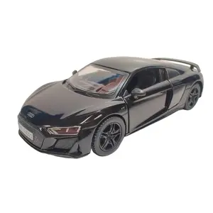 KINSMART 1:36 Scale 2022 Audi R8 Model Car - 5 Inches Length, Pull Back and Go Action, Openable Doors, Die Cast Metal & Plastic, Black