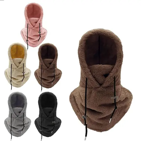 Outdoor Hats Sherpa Hood Ski Mask Winter Balaclava for Cold Weather Windproof Adjustable Design Quick Wear Warm Breathable Neck Warmer for Skiing All Seasons