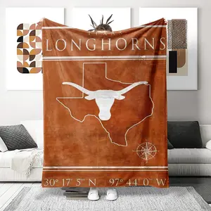 Texas Longhorn Pattern Blanket, Cow Pattern Blanket, Ultra-Soft Flannel Nap Blanket, Shawl Blanket, Small Cover Blanket, Multifunctional Blanket, Western Blanket, Perfect for Sofa Bed Office Travel