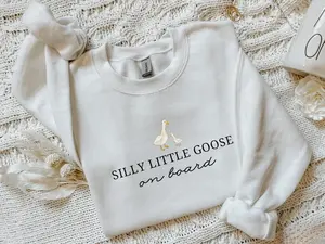 Pregnancy Sweatshirt, Pregnancy Announcement Sweater, Silly Goose Baby Shower Baby Reveal Shirt, Pregnant Sweatshirt Mom to Be Sweatshirt - AMBER