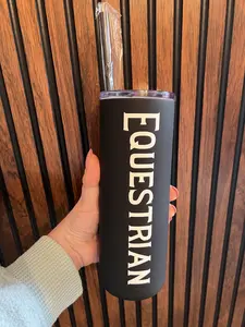 Equestrian Metal Tumbler- Black Drinkware Stainless Matte Bottles