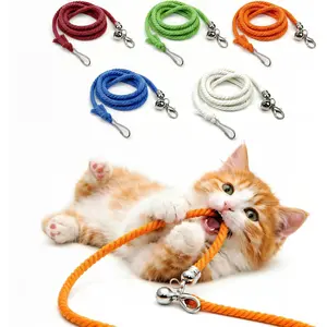 5 Pack  Wand Replacement Strings - Interactive  Rope   with Clips & Bell for Indoor Cats