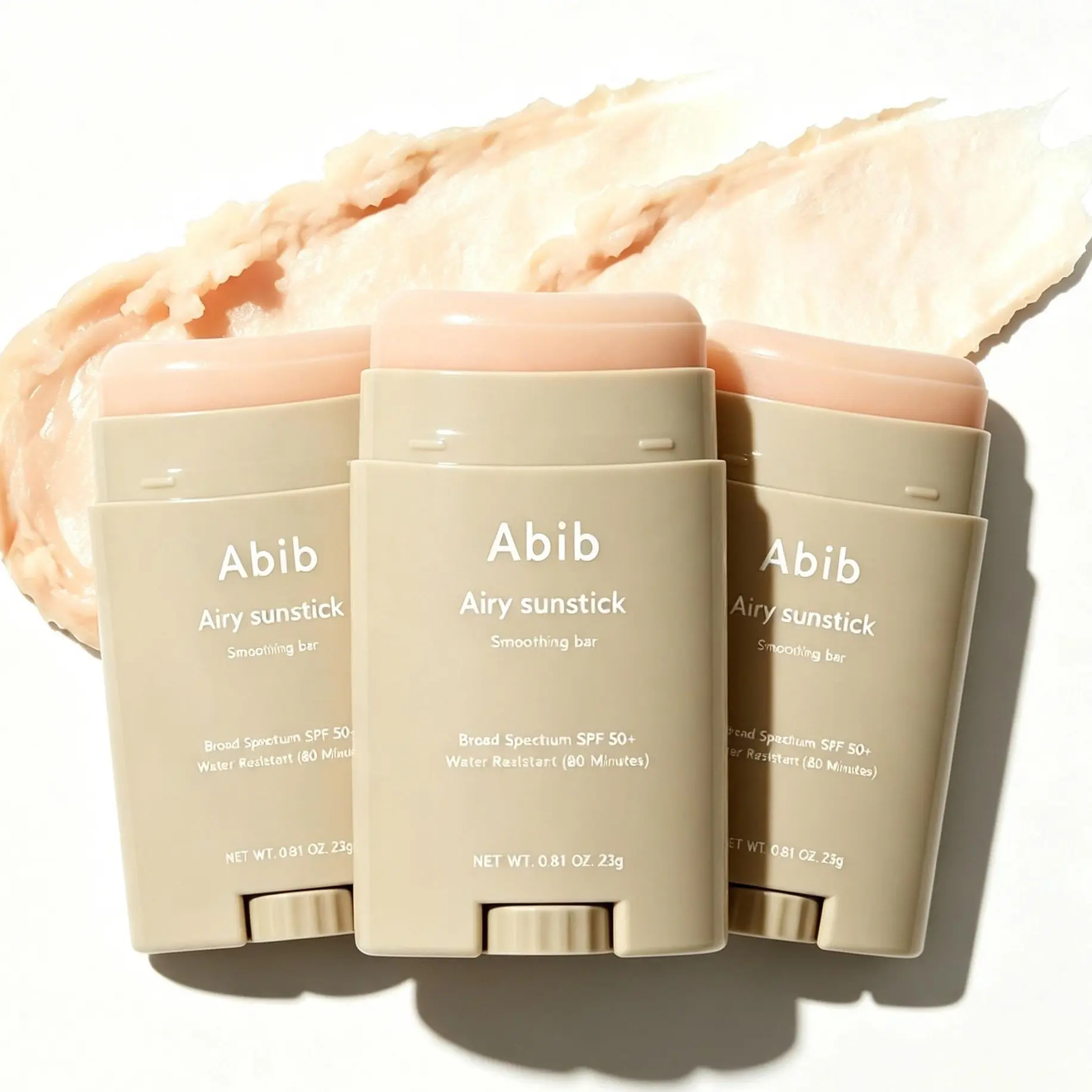 3PCS [Abib] Airy Sunstick SPF50+ PA++++ | Korean Sunscreen Stick for Face & Body | Lightweight Matte Finish | Non-Sticky Daily UV Protection | K-Beauty Sun Care
