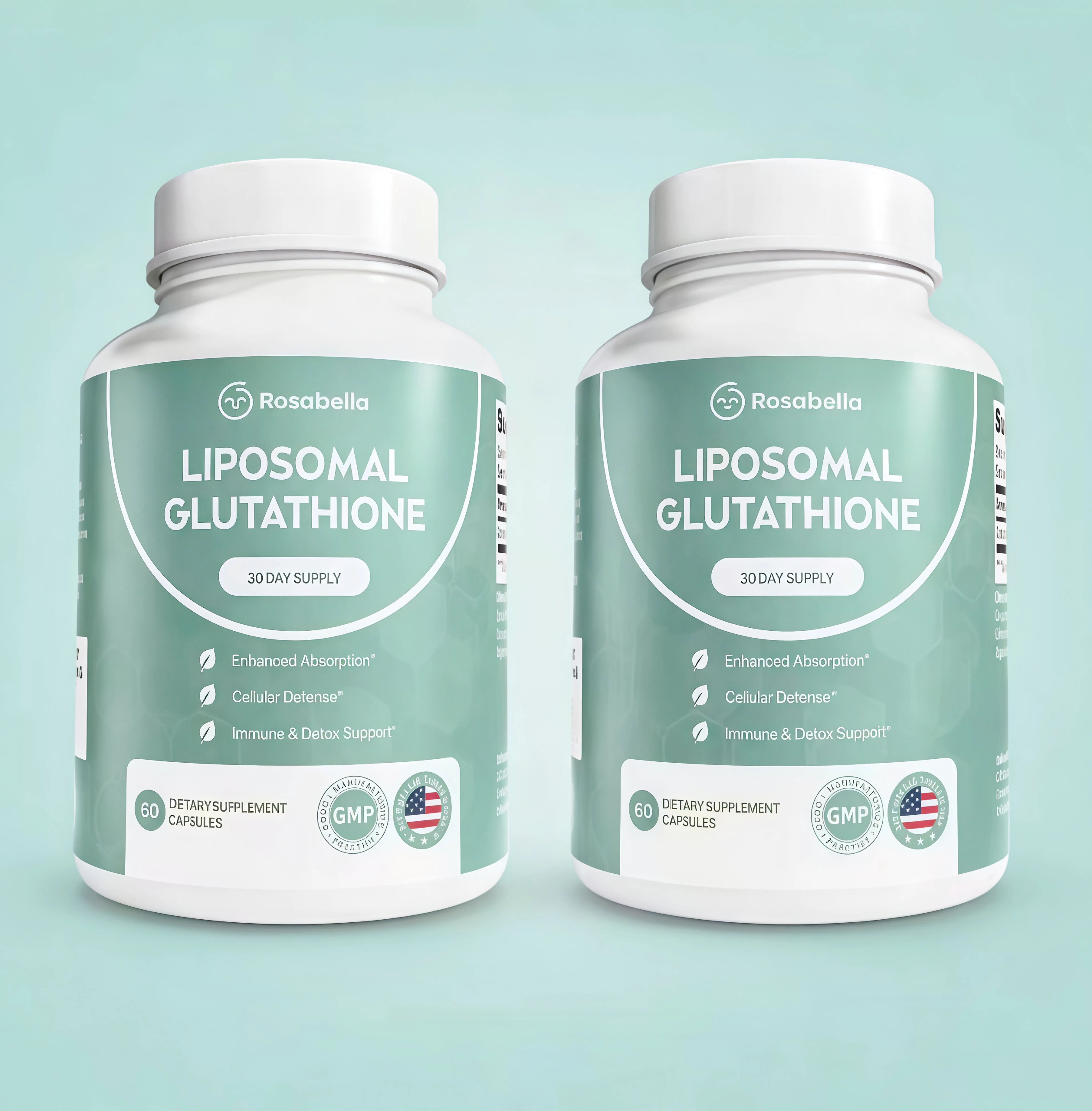 2 Pack Liposomal Glutathione Capsules KN– Skin Glow, Immune & Detox Support (60 Count) - Rosabella