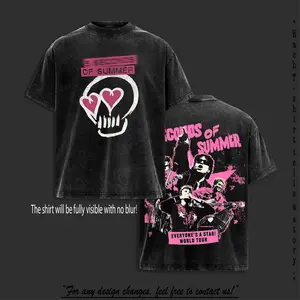 [Vibe90s] 5 Seconds Of Summer Band Vintage Heavy Washed Shirt & Tank Top, 5SOS World Tour 2026 Men's T-shirt Unisex Oversize Rock Pop-rock Band Cotton Gift For Rock Music Lovers Y2K Outfits Vintage 90s Graphic