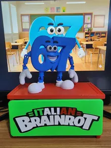 HUGE 67 (Six Seven) - Italian Brainrot Unique Theme 3D American Product Not Including the stand