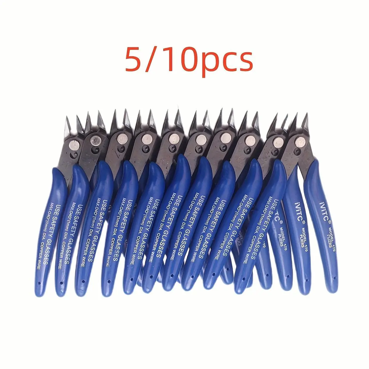 5/10-Piece Iron Construction Mini Nose Cutting Pliers Set Pack - Sturdy Flush Cutters, Comfortable Grip Handles, Precision Thin Metals Snips, Electrical Cable Trimming Hand Tool for DIY Users