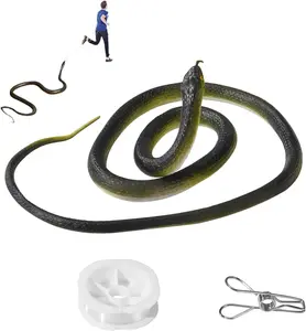 Fake Snake, Rubber Snake Prank with String and Clip, Realistic Rubber Snake Prank for Playing Jokes