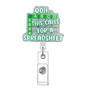 Retractable Badge Reel, Badge Roll, 1 Count Acrylic ID Holder with Clip for Nurse, Doctor, Student & Office Staff, Identification Badges & Supplies