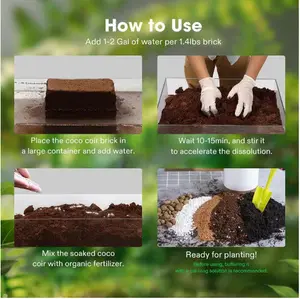 11 lbs. Organic Compressed Coco Coir Brick Coconut Fiber