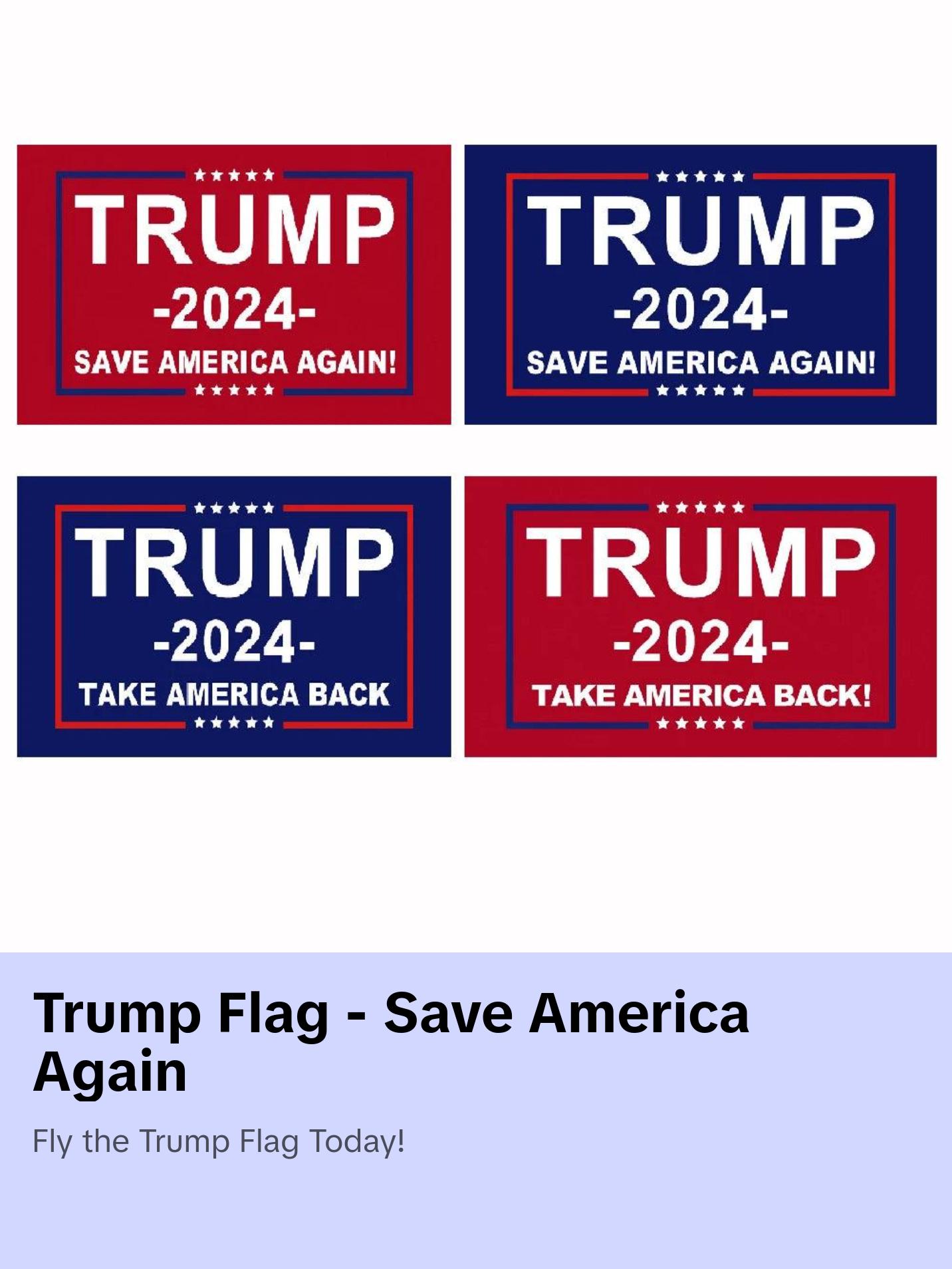 Trump 2024 Flag - Save America Again