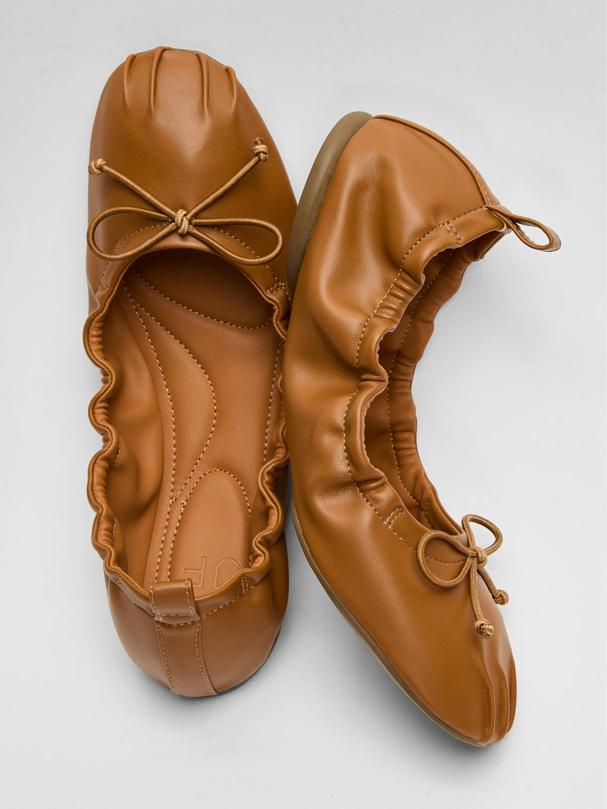 JUST FAB Women's Ballerina Flats - Round Toe, Bow Detail, Ruched Edge Slip-On, Eco Leather, Antislip, Breathable, Lightweight, Arch Support Shoes for Women, Back To School Everyday Wear CampusWalking Footwear