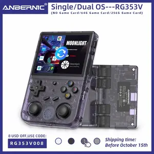 RG353V retro handheld game dual operating system Android 11 and Linux, RG353V with 64G TF card pre-installed 5000 games supports 5G WiFi 4.2 Bluetooth online fighting, streaming media and HDMI