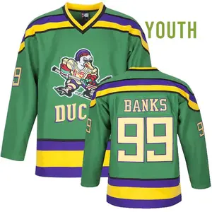 Youth Mighty Ducks Jersey - Adam Banks #99 Green
