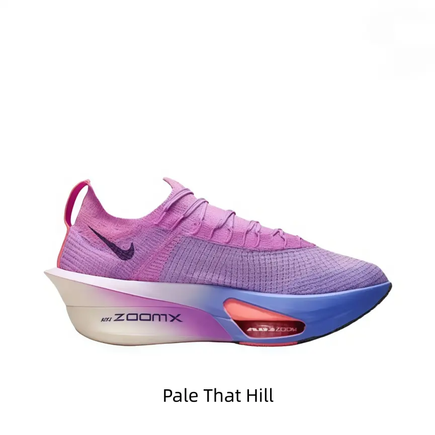 Dreamy lavender gradient collectible sneakers, stretch sock knit upper with multi-tonal hollow air cushion wedge sole