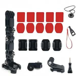 Motorcycle Helmet Mount for Gopro Hero 10-5 & Yi Osmo Action Cameras, Full Face Fixed Strap Accessory, Durable Cycling Gear