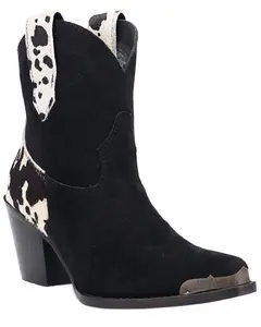 Dingo Women's Women'S Texas Charm Suede Booties Snip Toe - Di2399-Bk