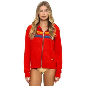 5 STRIPE HOODIE - RED