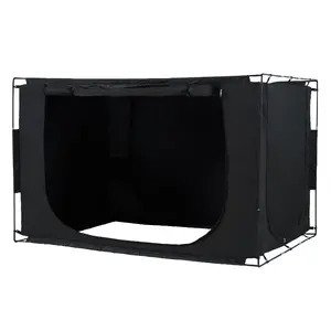 Full Size Bed Tent, Pongee Fabric with 3 Breathable Doors, 0.37 in Fiber Poles, Blackout Privacy Sleeping Canopy, Ideal for Kids Playhouse and Adults’ Sleeping Use