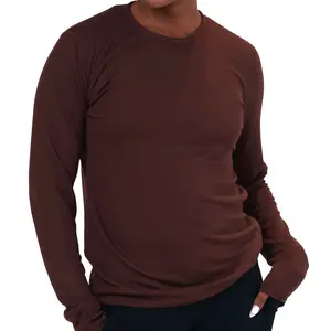 CVG Women's Long Sleeve Thermal Top Brown Soft Stretchy Waffle Knit Rayon Spandex Blend Athletic Fit XS XXL