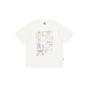 F426 Official Store Women’s Bow Print T-Shirt with 3D Lace & Pearl Detail, Hip-Hop Style Casual Streetwear, Cute and Edgy Graphic Tee, Soft Cotton Summer Top, Oversize